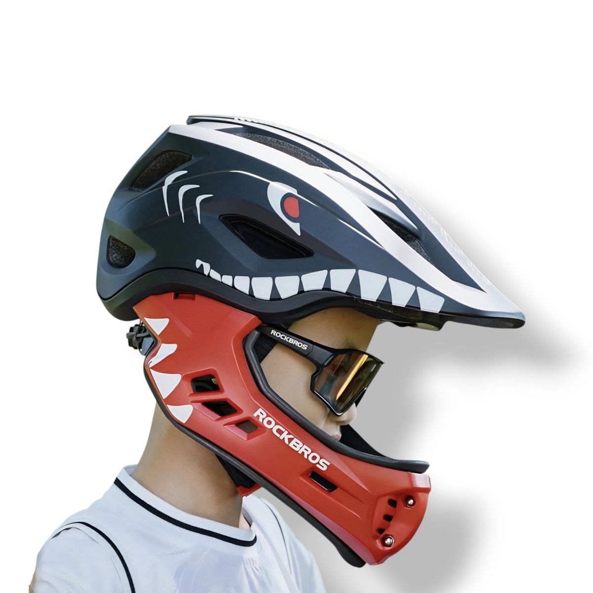 ROCKBROS - Casco TT-32 Rockbros - Fullface Kids con Certificación - Kids