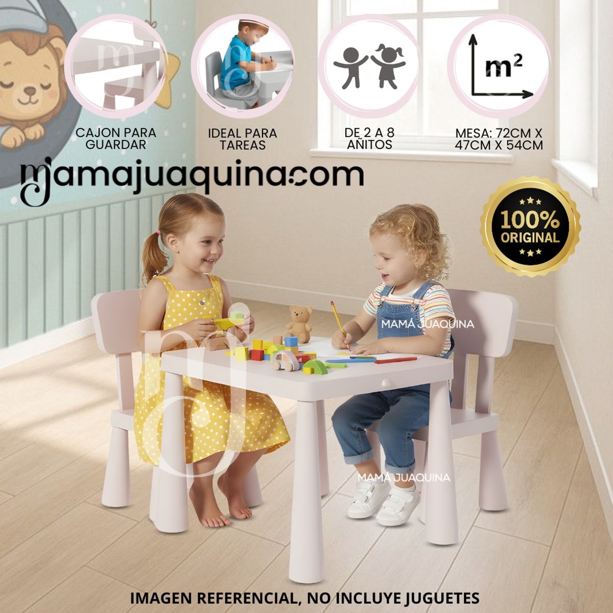 BABY - Mesa De Estudio Para Niños «PLAY WORK» Edición Limitada Light Pink
