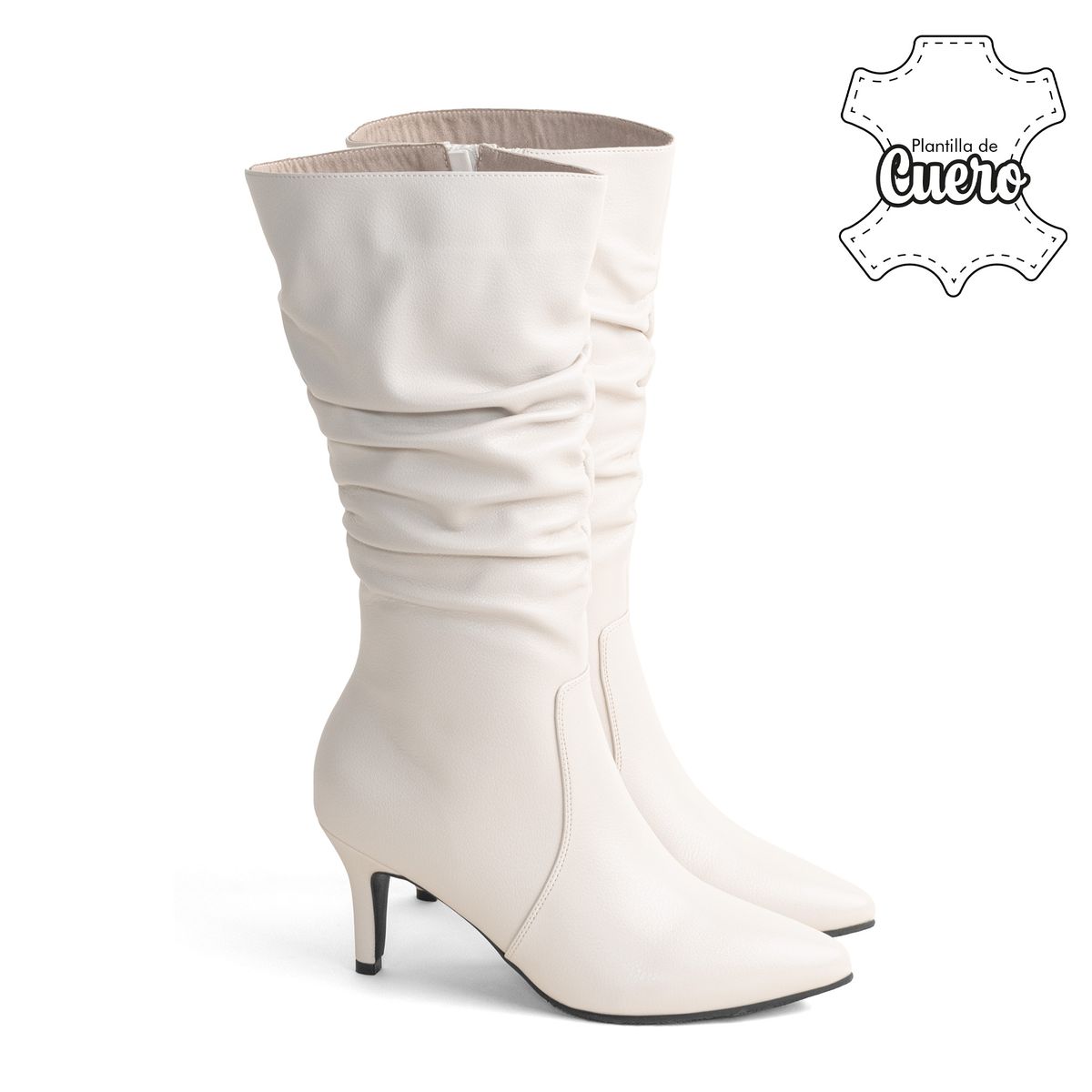 KALURI - Bota Alta para Mujer – Kiara 01 Hueso
