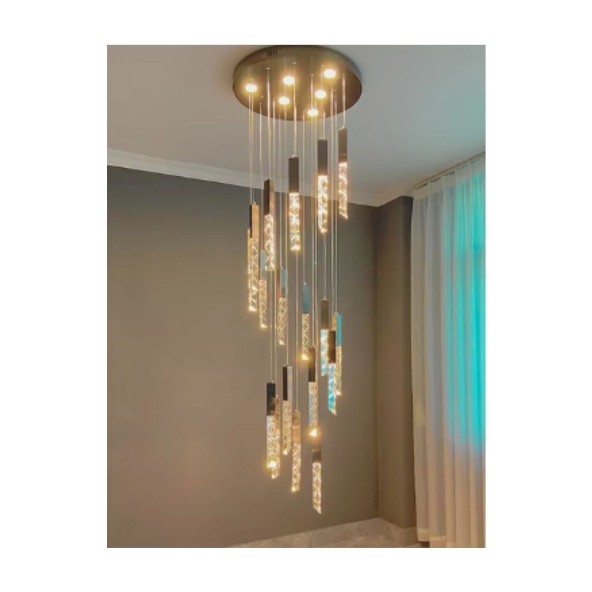 GENERICO - LÁMPARA COLGANTE DE CRISTAL LED