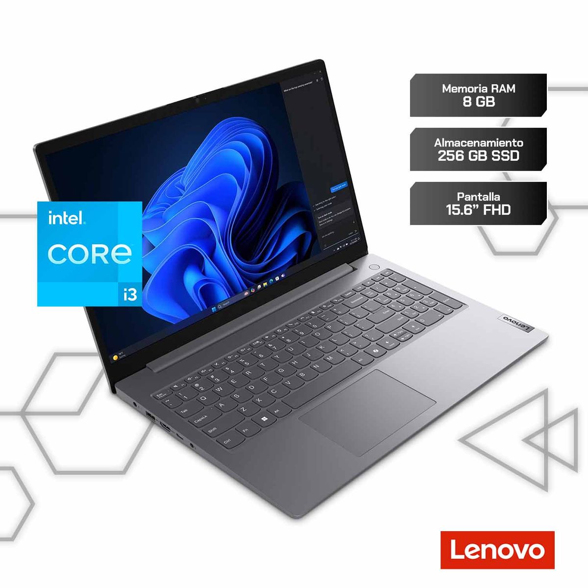 LENOVO - Laptop V15 G5 Intel Core i3 8GB RAM 256GB SSD 15.6" FHD Windows 11