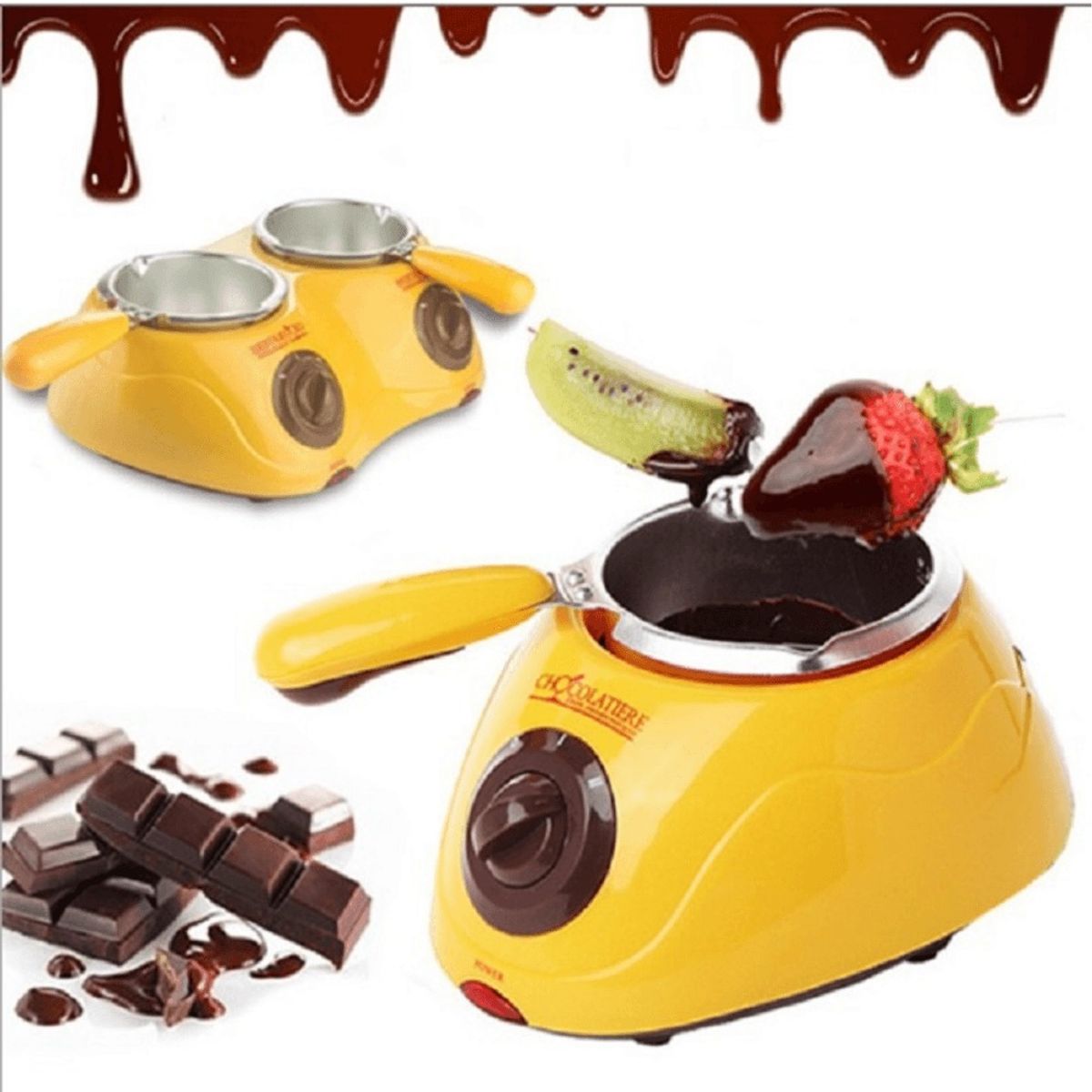 GENERICO - Olla Eléctrica  Para Derretir Chocolate Fondue Derretidor Con Accesorios