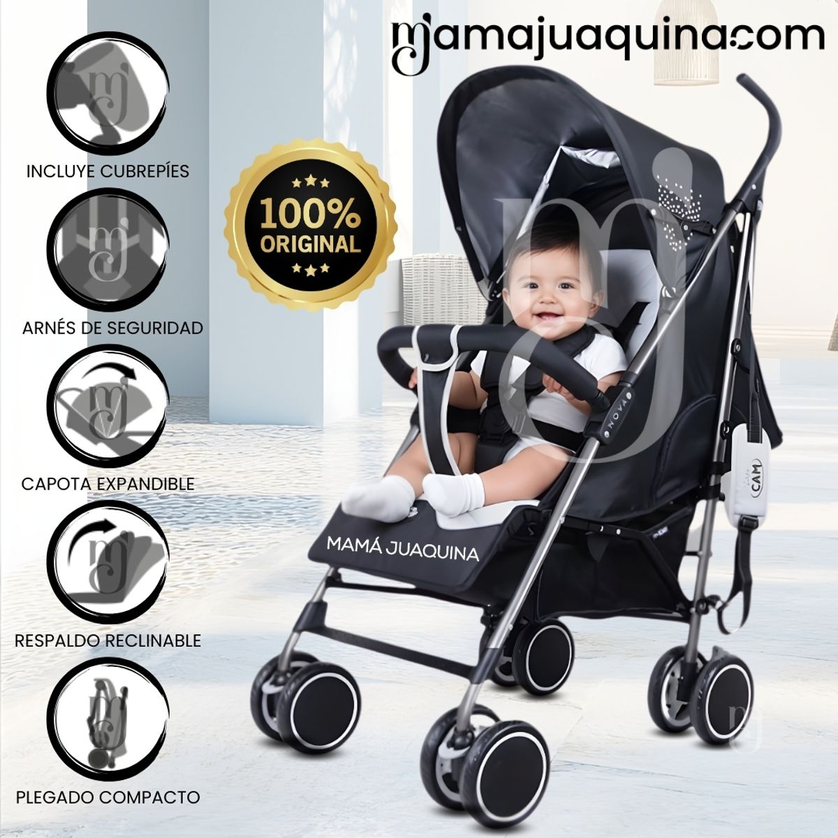 Coche Bastón «NOVA» Edición Exclusiva Black, marca Baby - Foto Principal