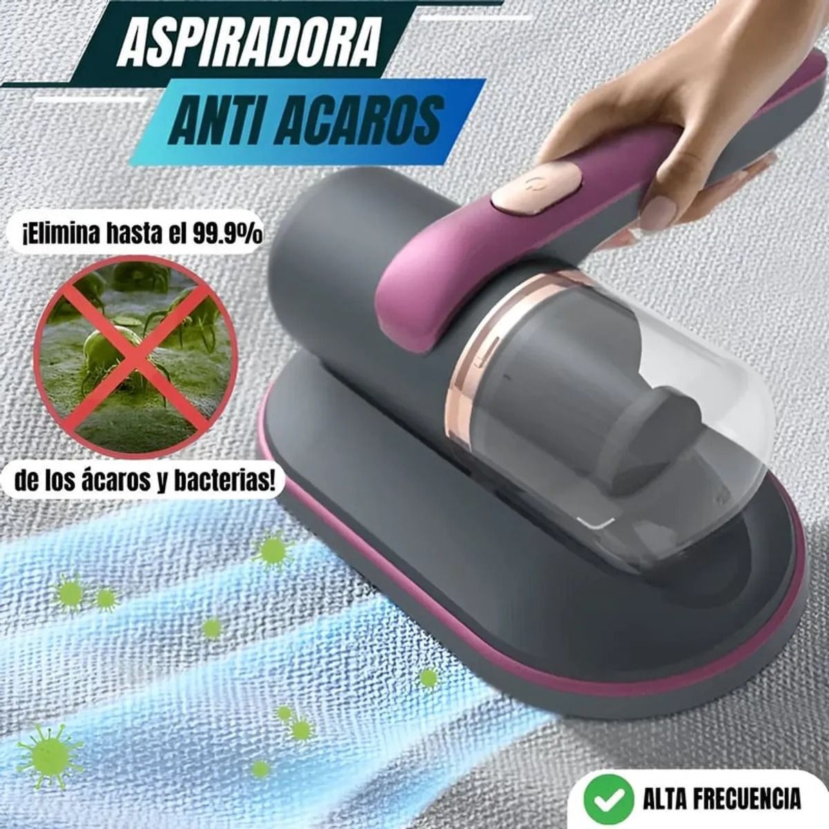 OEM - Aspiradora Anti-Ácaros con Luz UV - Inalámbrico - RECARGABLE