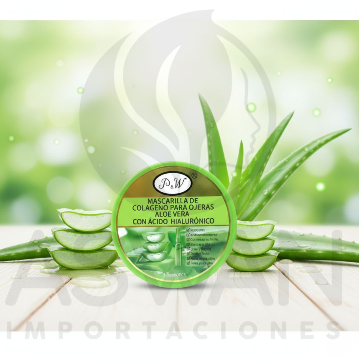 GENERICO - P&W Mascarilla de Colágeno para Ojeras Aloe Vera 60 Parches