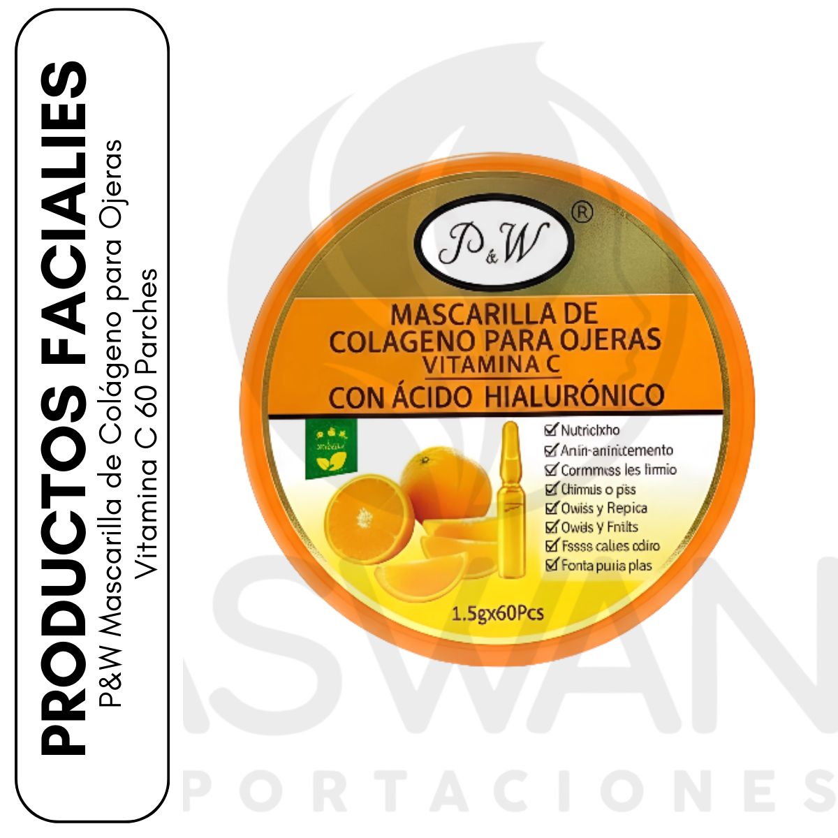 GENERICO - P&W Mascarilla de Colágeno para Ojeras Vitamina C 60 Parches