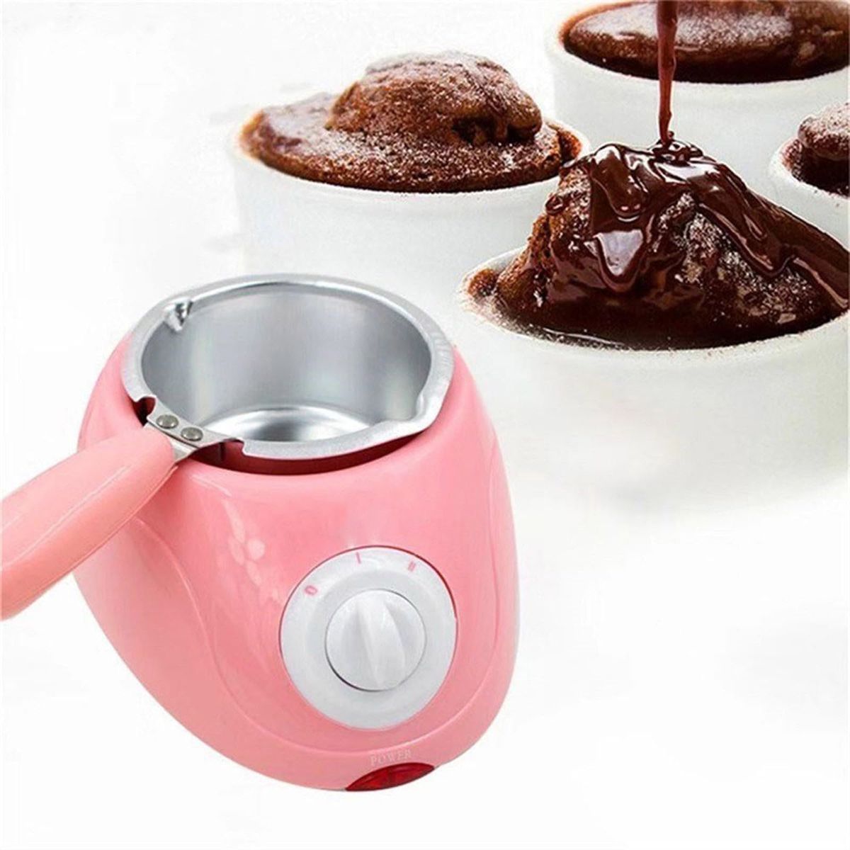 OEM - Olla Eléctrica Para Derretir Chocolate Kit Repostería Fondue 250ml