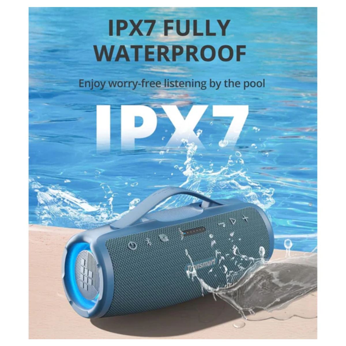 TRONSMART - Altavoz Portátil Tronsmart Mirtune S100 50W Bluetooth 5.3 – Resistente al Agua IPX7