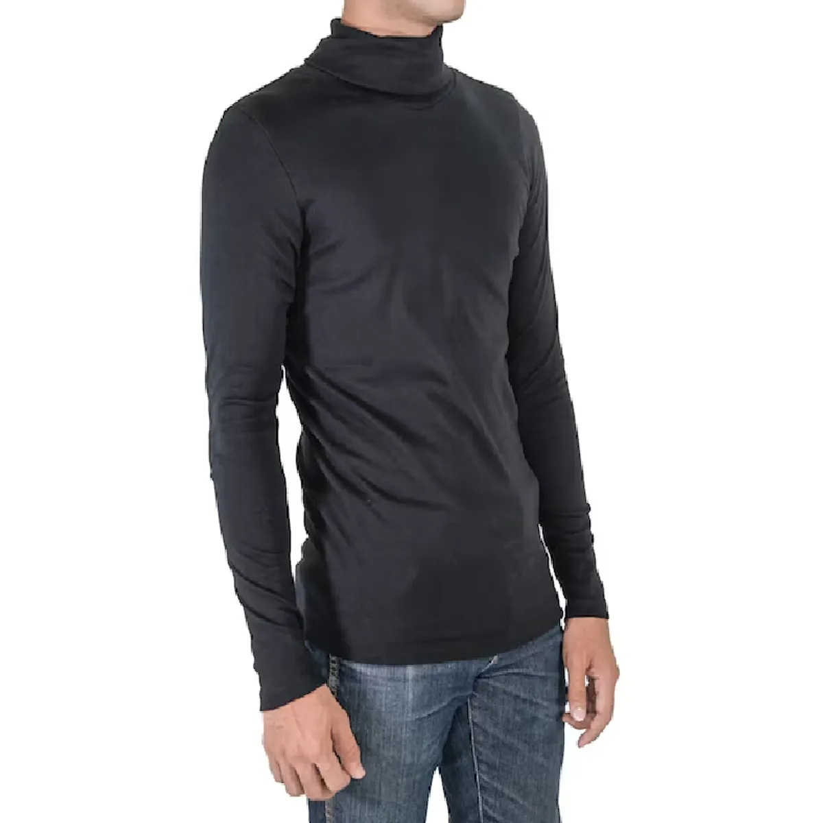 GENERICO - Polo Camiseta Calentador térmico para Hombre cuello alto cafarena
