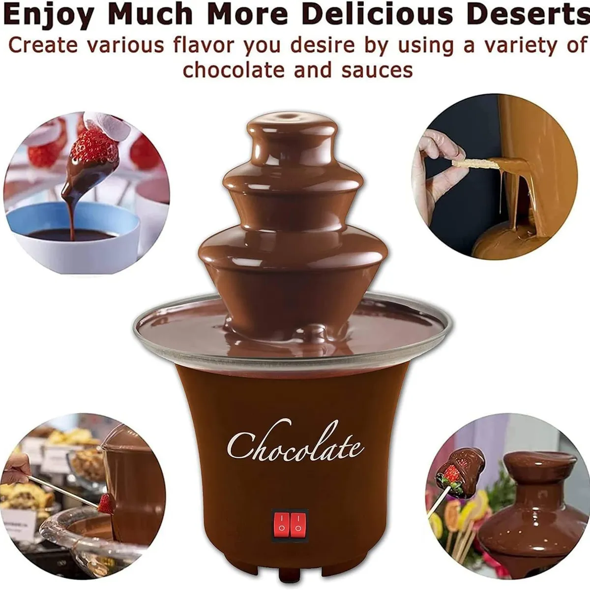 OEM - Máquina Cascada de Chocolate y Queso - 3 Pisos para Postres y Snacks