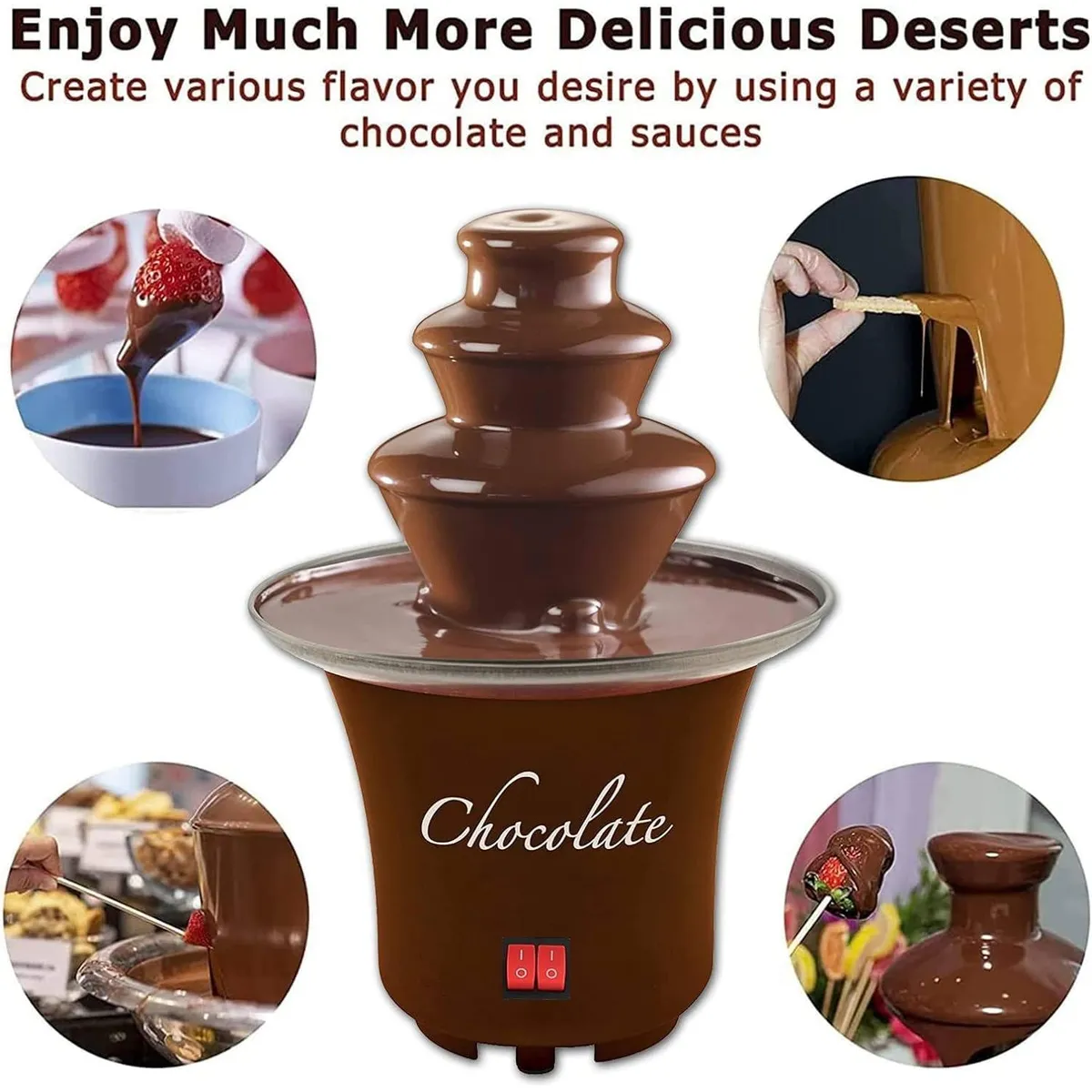 OEM - Máquina Cascada de Chocolate y Queso - 3 Pisos para Postres y Snacks