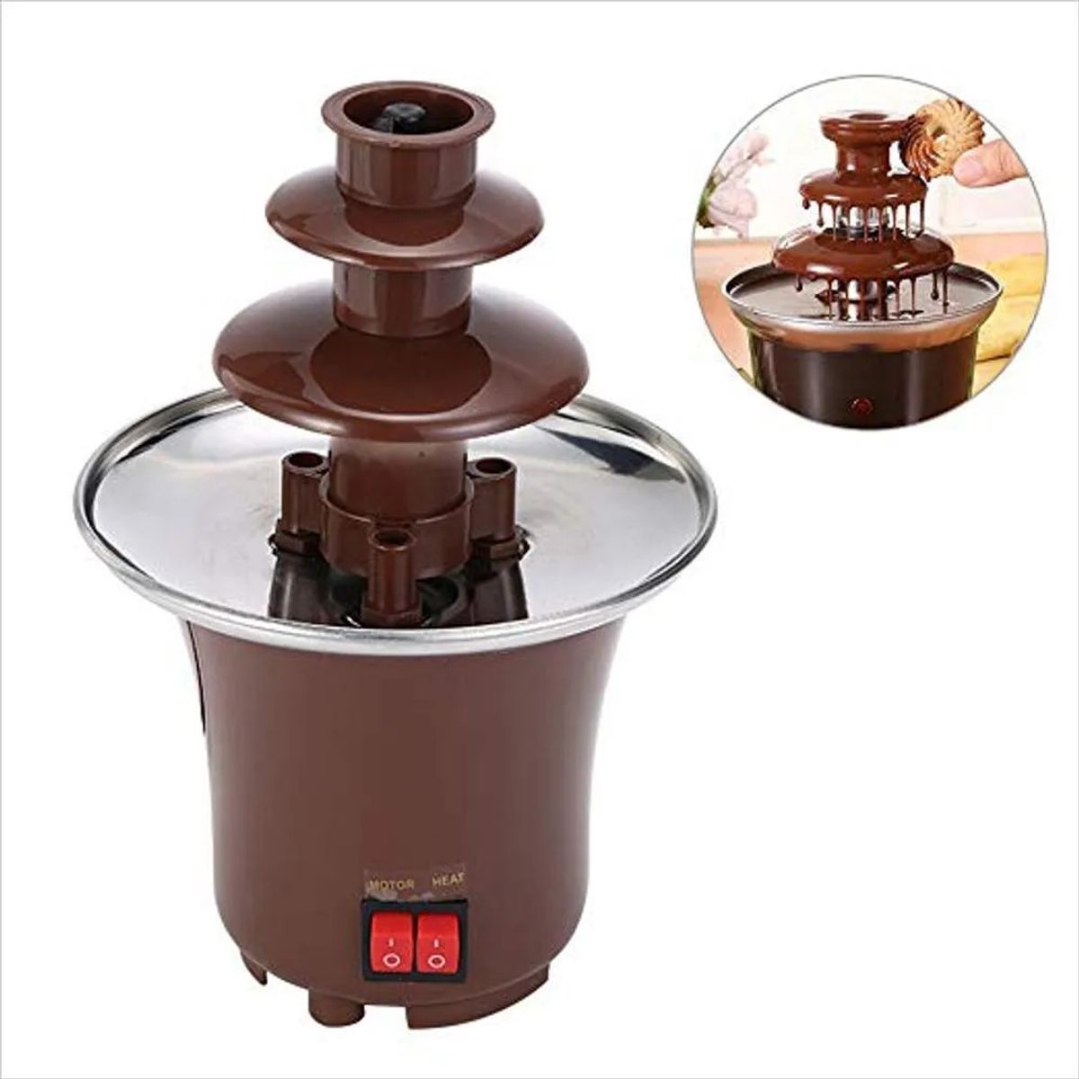 OEM - Mini Fuente de Fondue Eléctrica - Ideal para Chocolate, Queso y Salsas