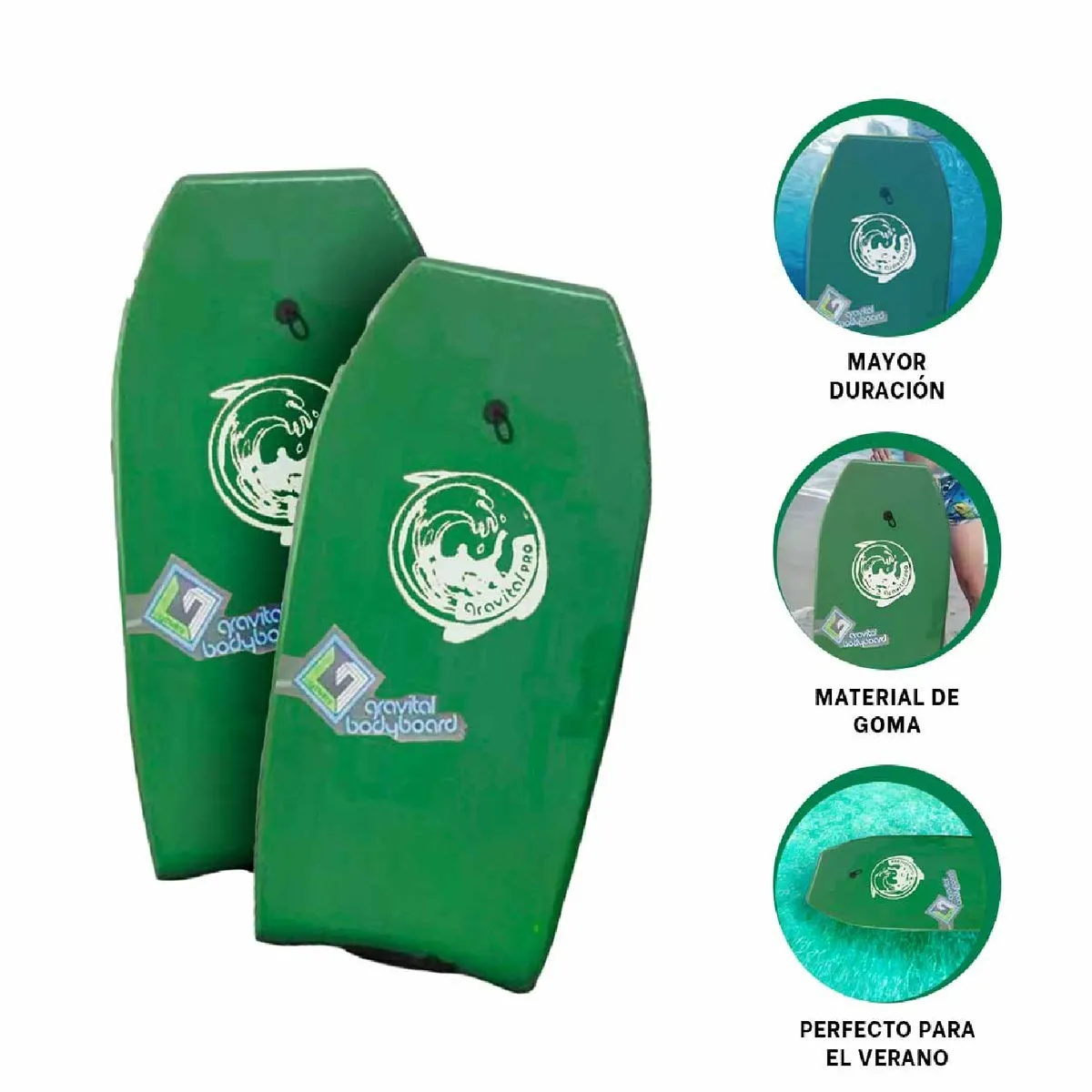 GRAVITAL - Tabla Bodyboard Gravital de Natación 41” GR-41 Dinámica  Verde