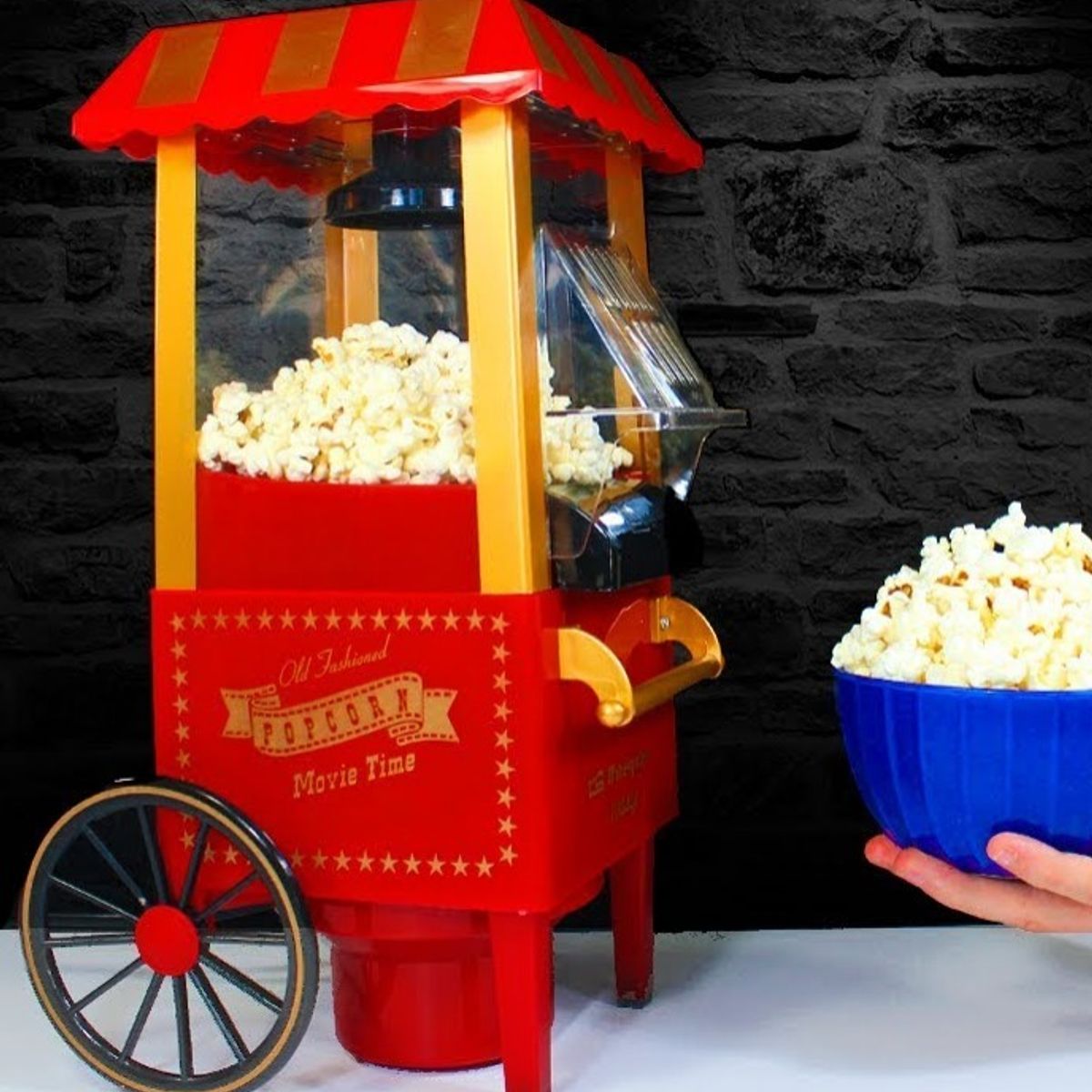 OEM - Mini Máquina de Palomitas de Maíz Retro - Estilo Carrito de Feria 1200W