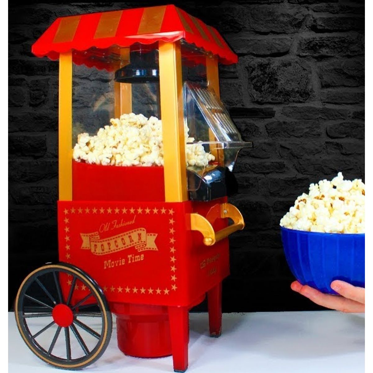 OEM - Mini Máquina de Palomitas de Maíz Retro - Estilo Carrito de Feria 1200W