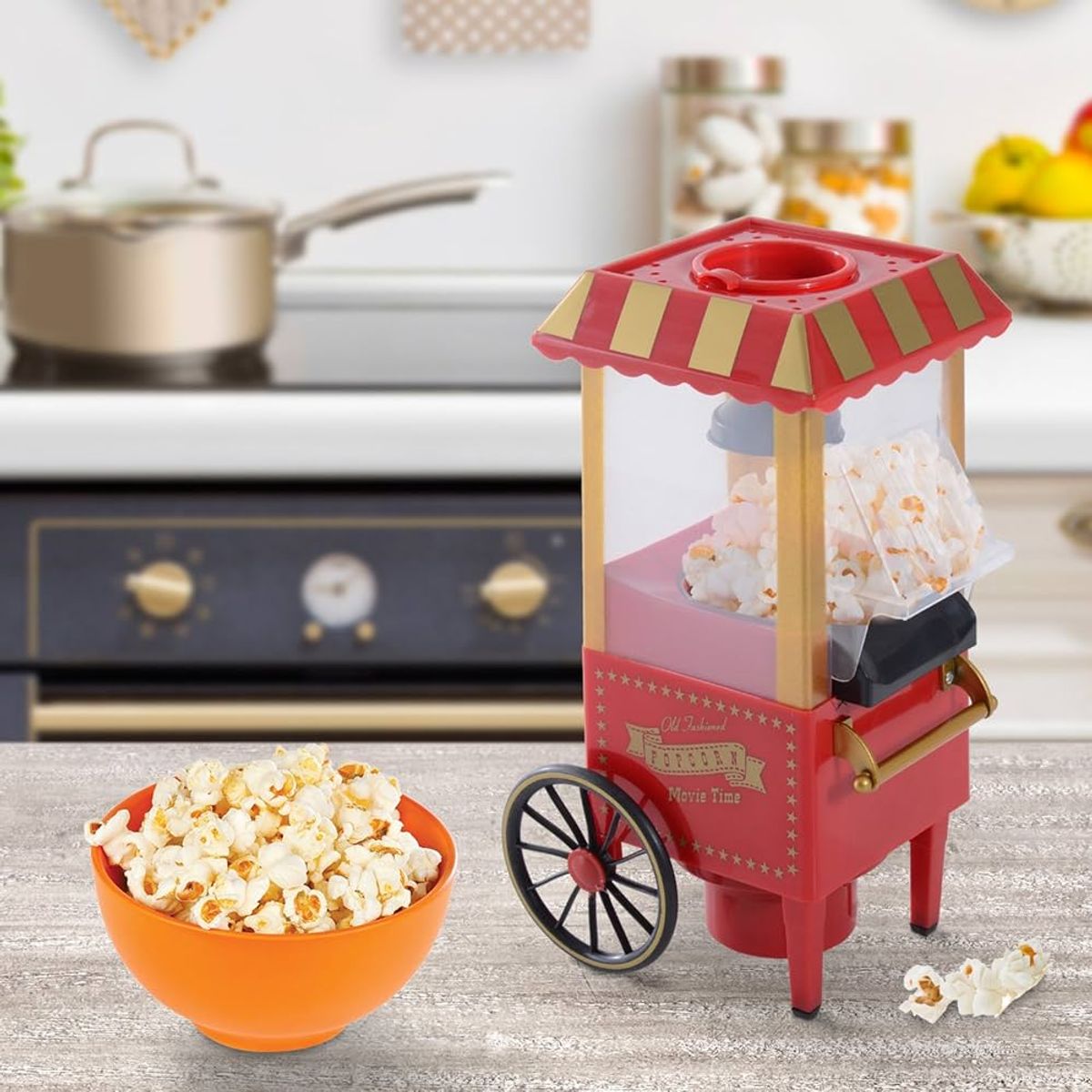 OEM - Máquina de Palomitas Pop Corn Portátil - Diseño Retro para Hogar y Fiestas