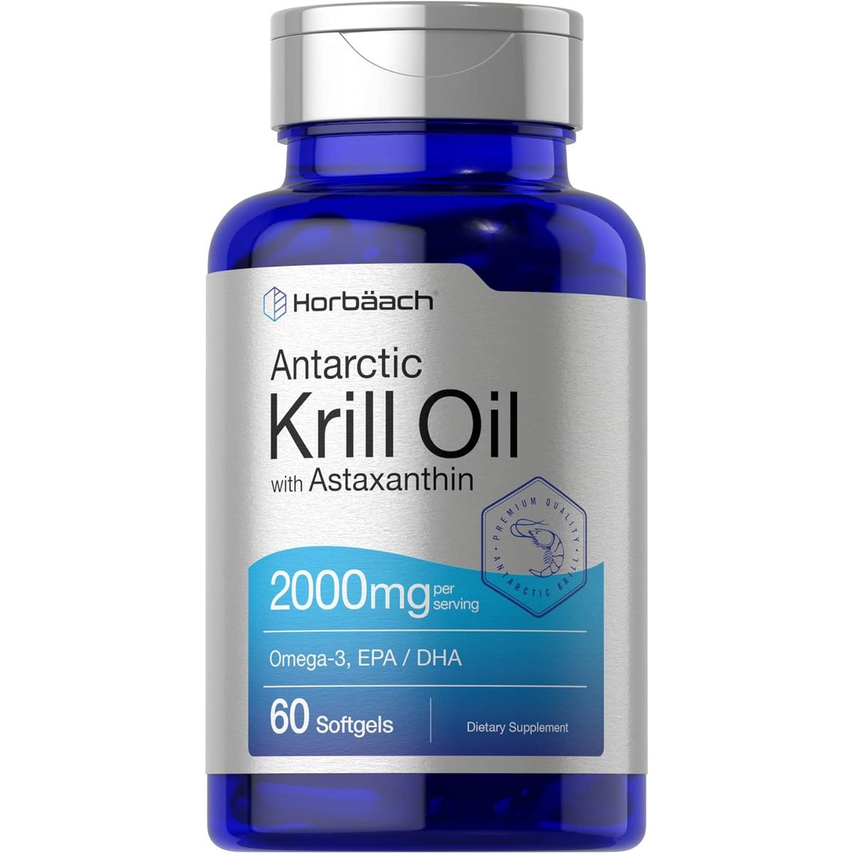 VITAMINA - Aceite de Krill Antártico Horbäach - Omega-3 (EPA/DHA) + Astaxantina - 60 Softgels