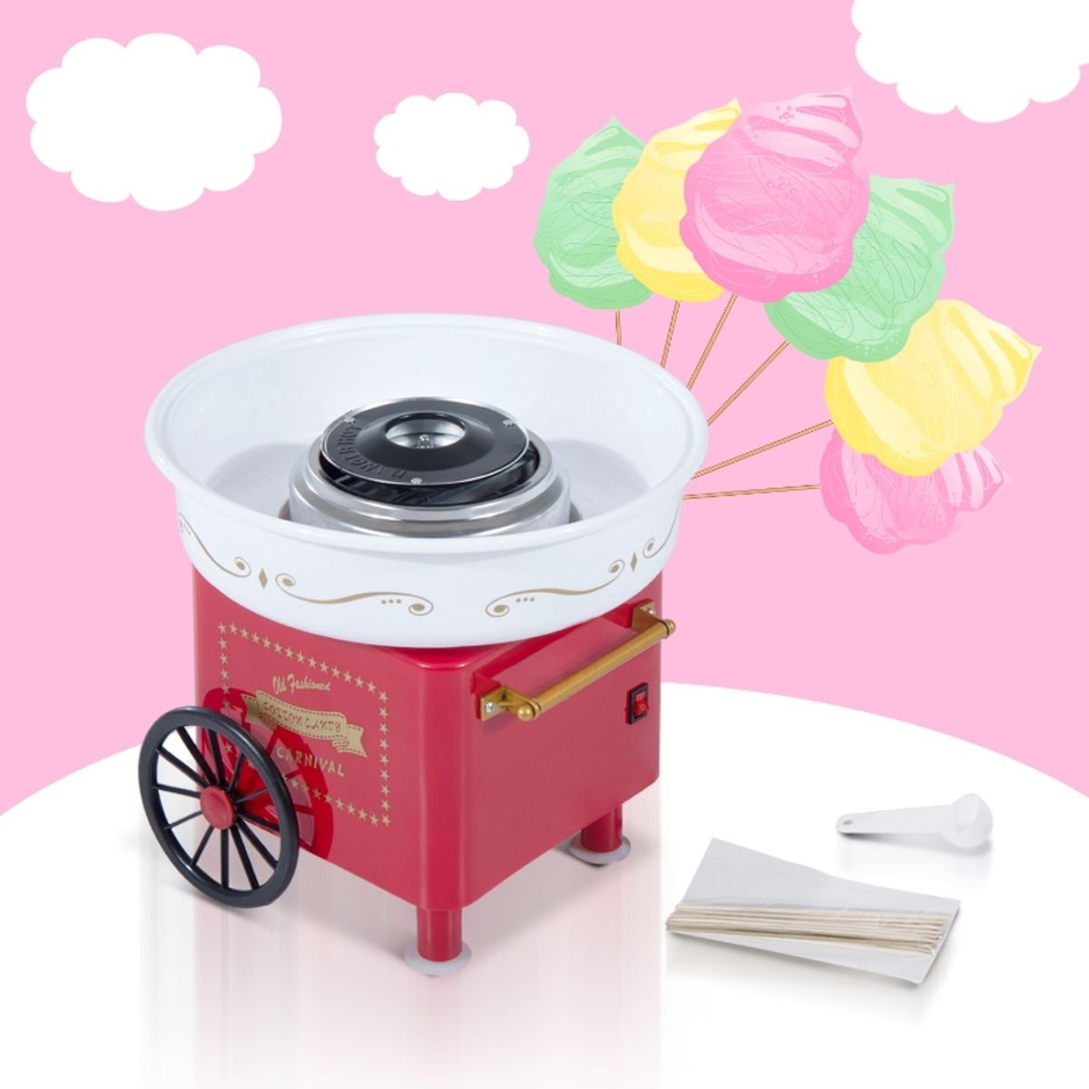 OEM - Máquina de Algodón de Azúcar Cotton Candy Maker Eléctrica Compacta Fiesta Hogar