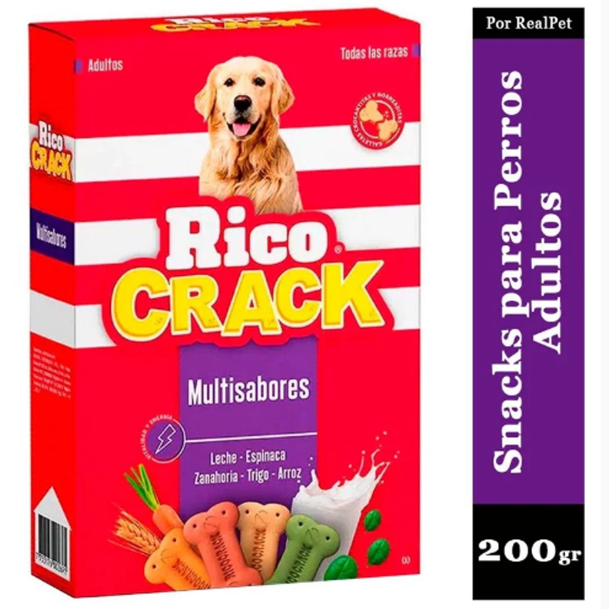 GENERICO - Ricocrack Multisabores  Snack Crocante para Perros - 200 gr