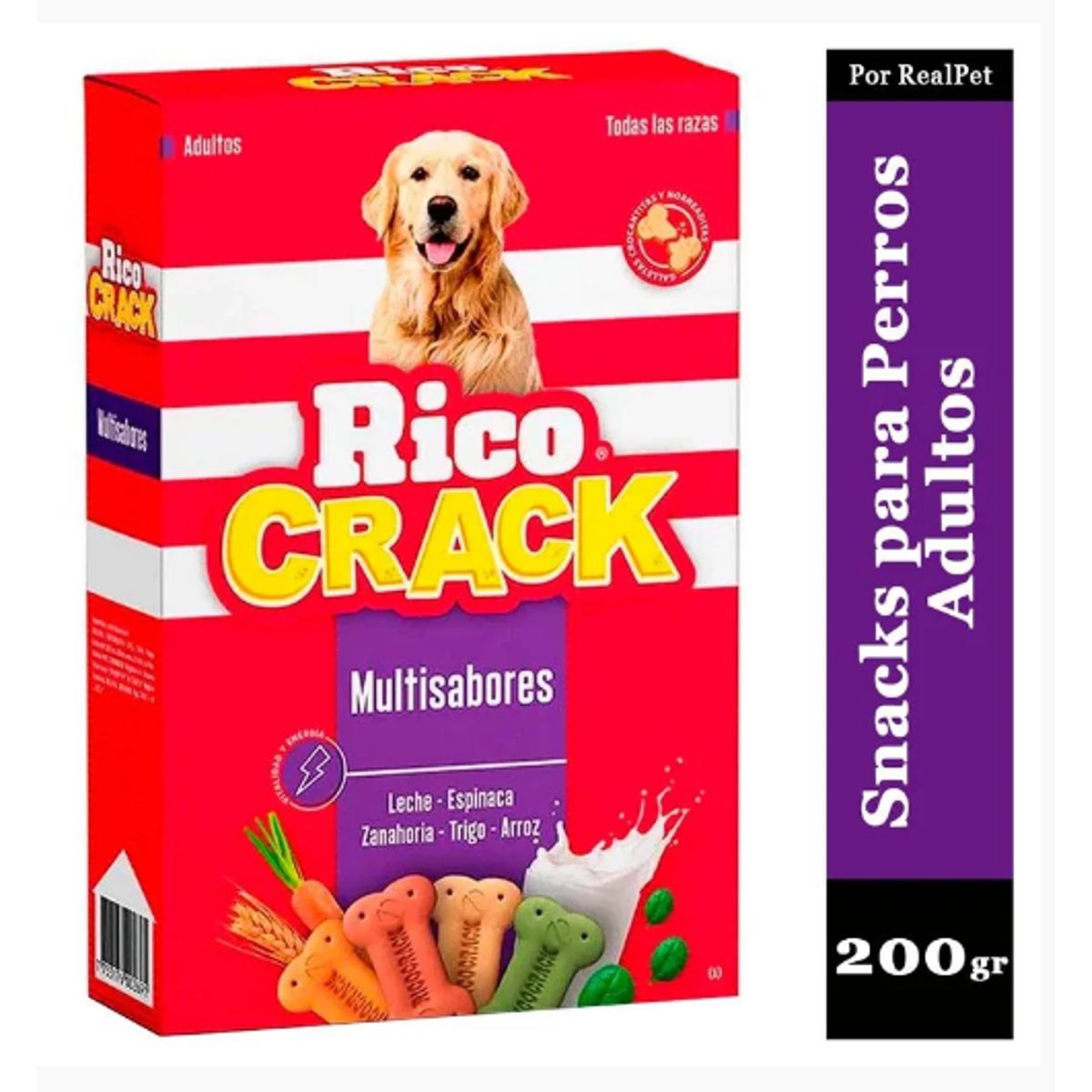 GENERICO - Ricocrack Multisabores  Snack Crocante para Perros - 200 gr
