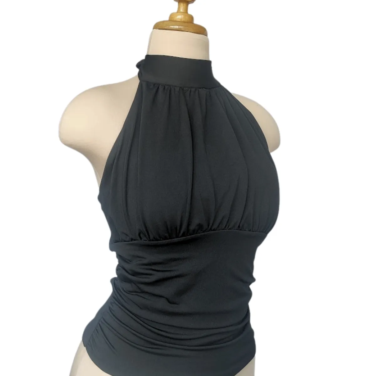 GENERICO - Blusa halter premium negra con doble forro  elegancia y confort superior