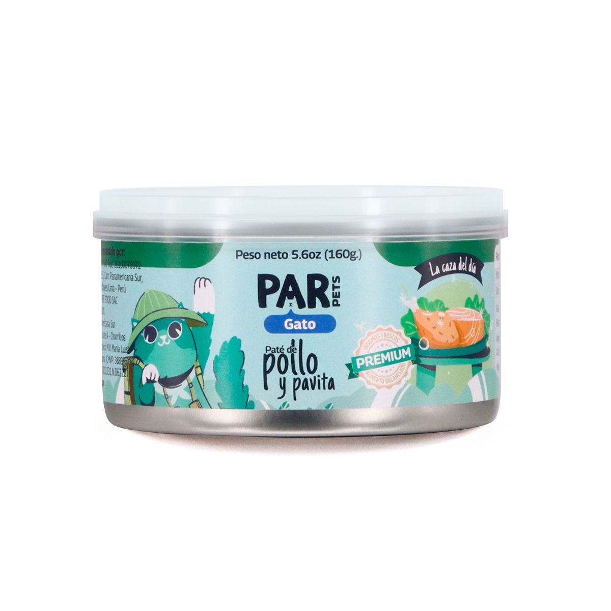 Par Pets Gato Paté Pollo y Pavita Lata 160 gr, marca PREMIUM - Foto Principal