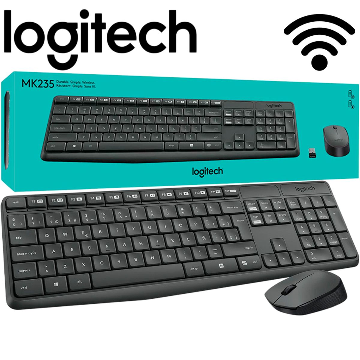 LOGITECH - Teclado y Mouse Logitech MK235 Wireless Inalambrico