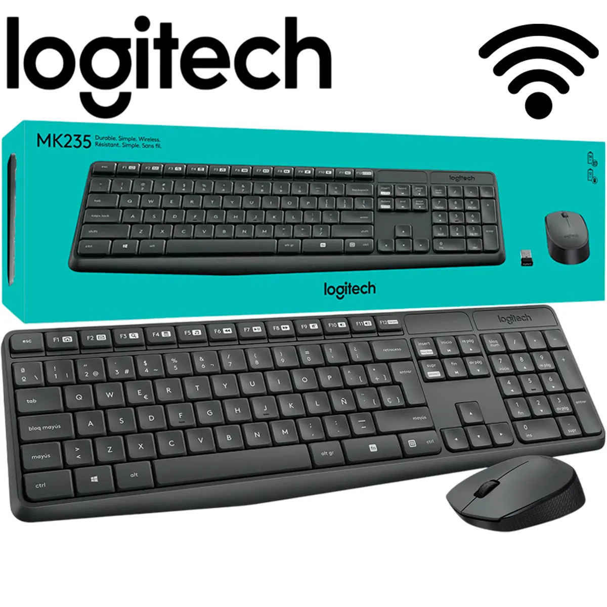 LOGITECH - Teclado y Mouse Logitech MK235 Wireless Inalambrico