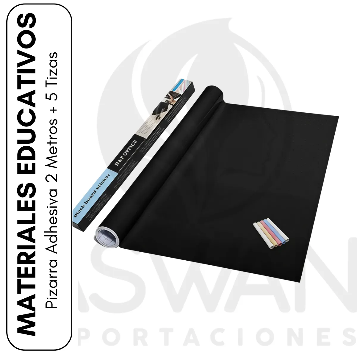 GENERICO - Pizarra Adhesiva 2 Metros + 5 Tizas
