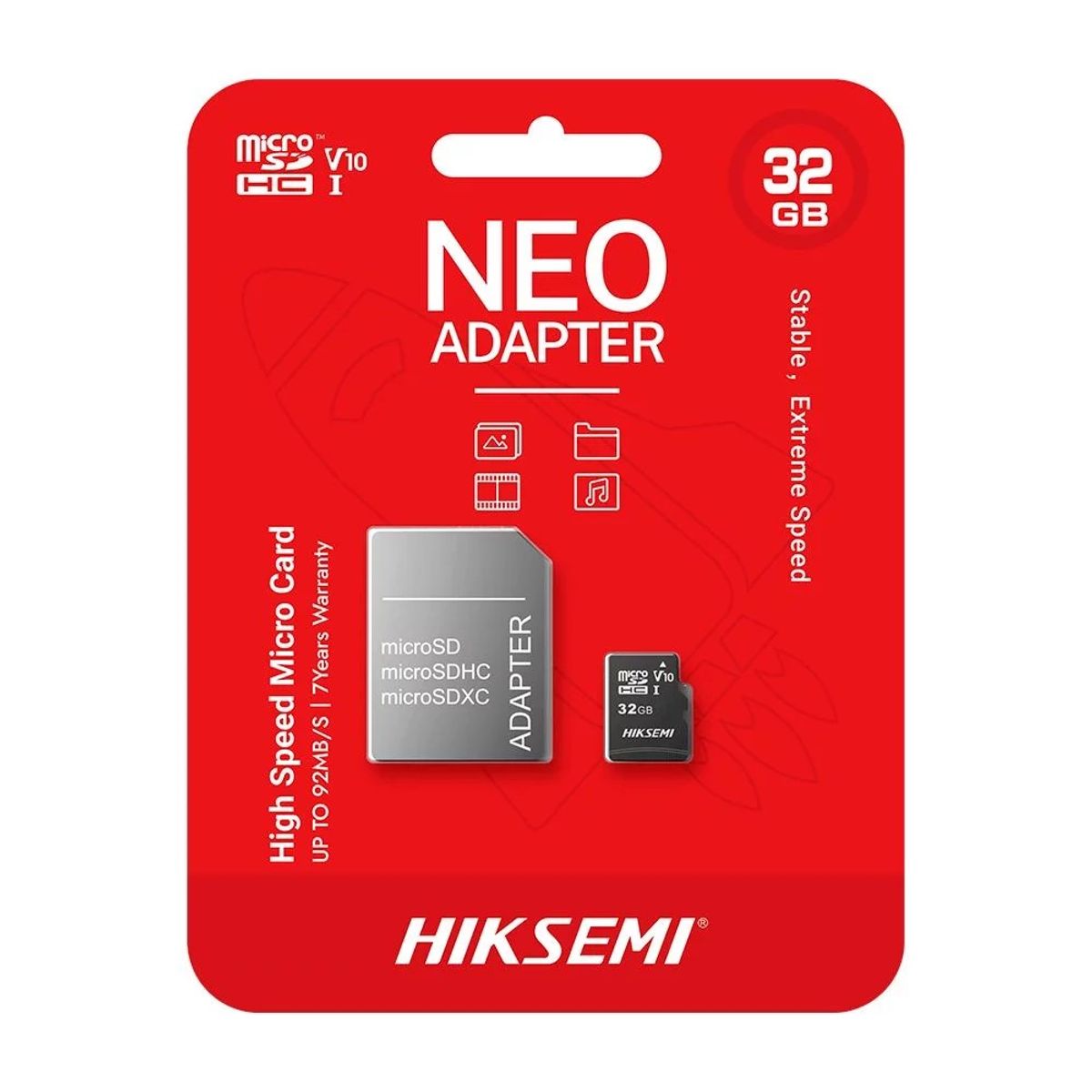 GENERICO - HIKVISION Neo 32GB MicroSDHC 10 MB/s HS-TF-C1 32G ADAPTER
