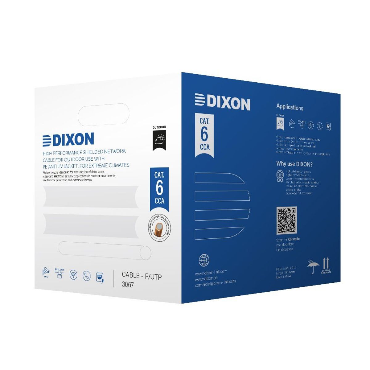 DIXON - Cable Red Cat-6 Dixon 3067 Cca Exteriores 305 Metros