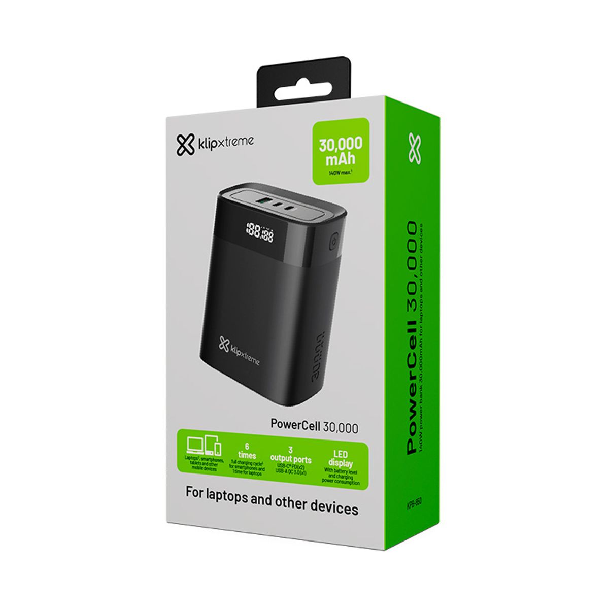 KLIP XTREME - Power Bank Klip Xtreme Kpb-850 30000 Mah Color Black
