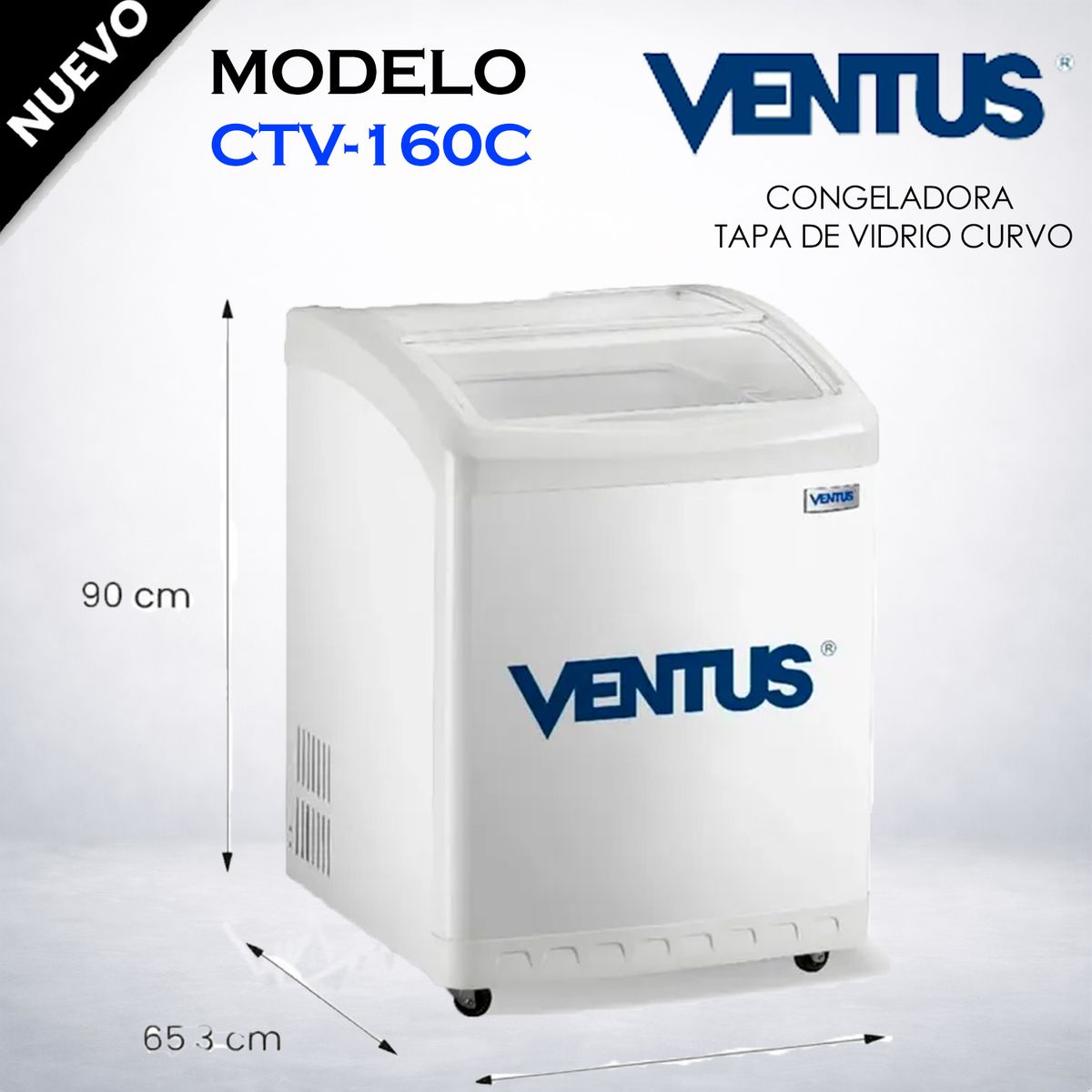 VENTUS - CONGELADORA TAPA VIDRIO CURVO 160 LT VENTUS CTV-160C