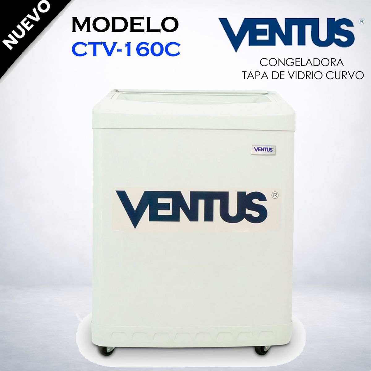 VENTUS - CONGELADORA TAPA VIDRIO CURVO 160 LT VENTUS CTV-160C