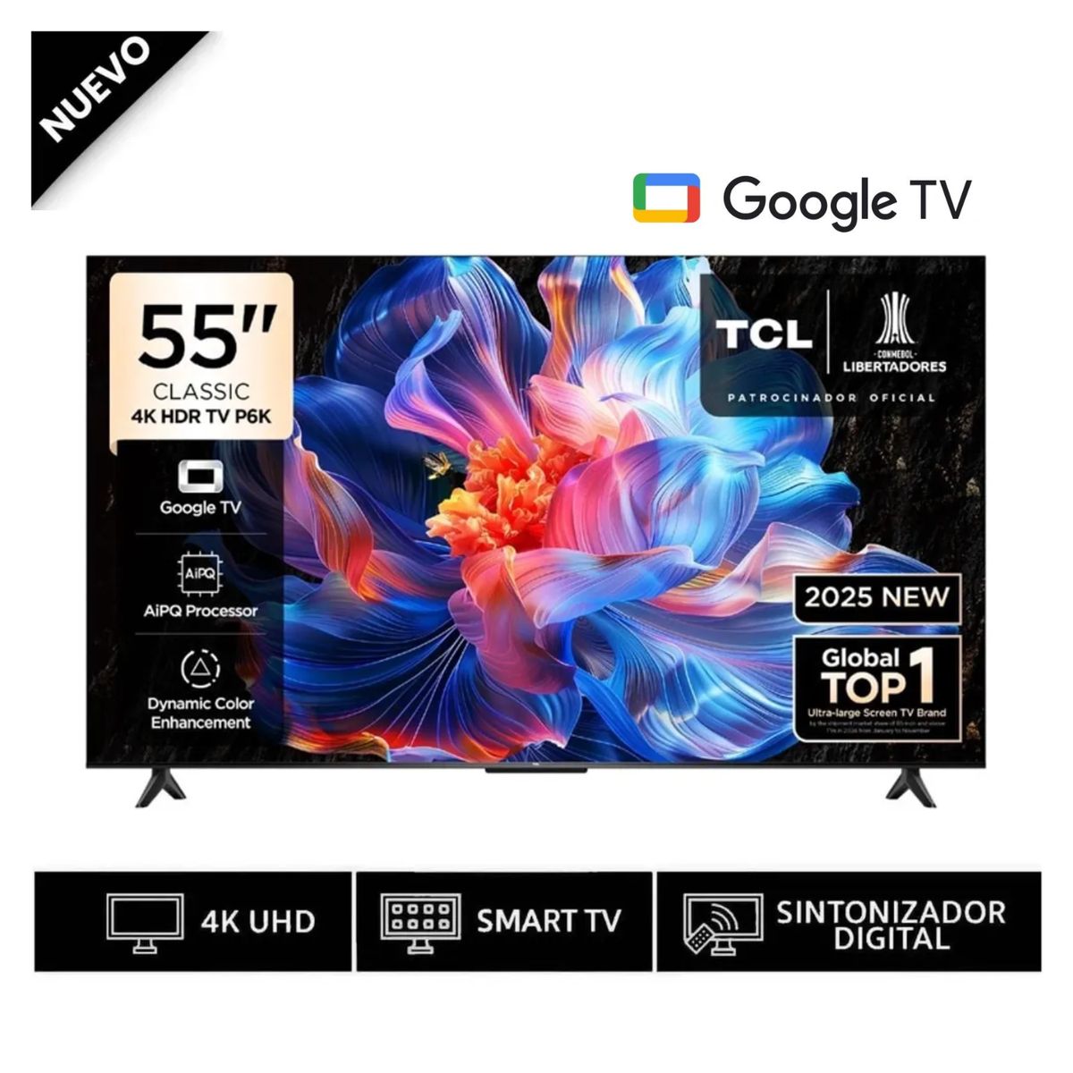 TCL - Televisor Smart TV TCL 55 4K Google TV 55P6K