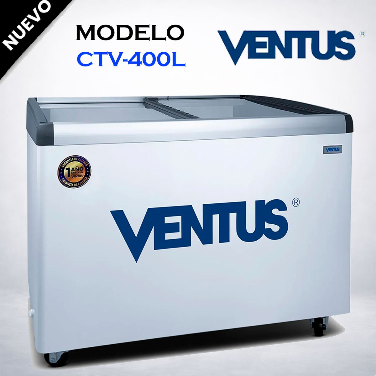 VENTUS - CONGELADORA TAPA VIDRIO INCLINADO 400L VENTUS CTV-400L
