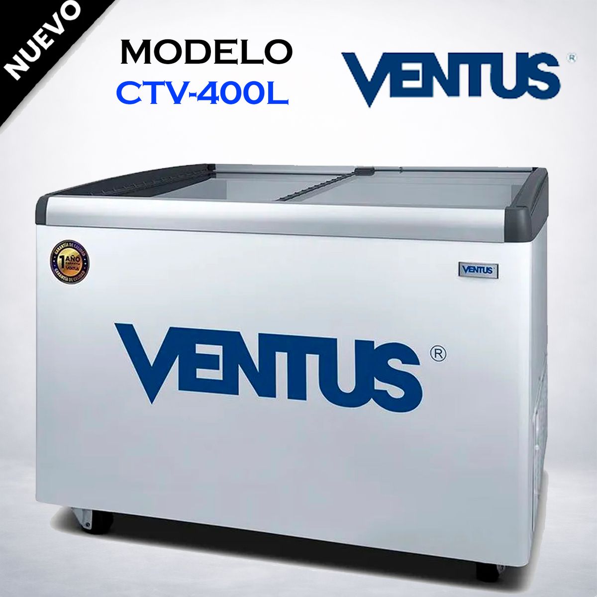 VENTUS - CONGELADORA TAPA VIDRIO INCLINADO 400L VENTUS CTV-400L