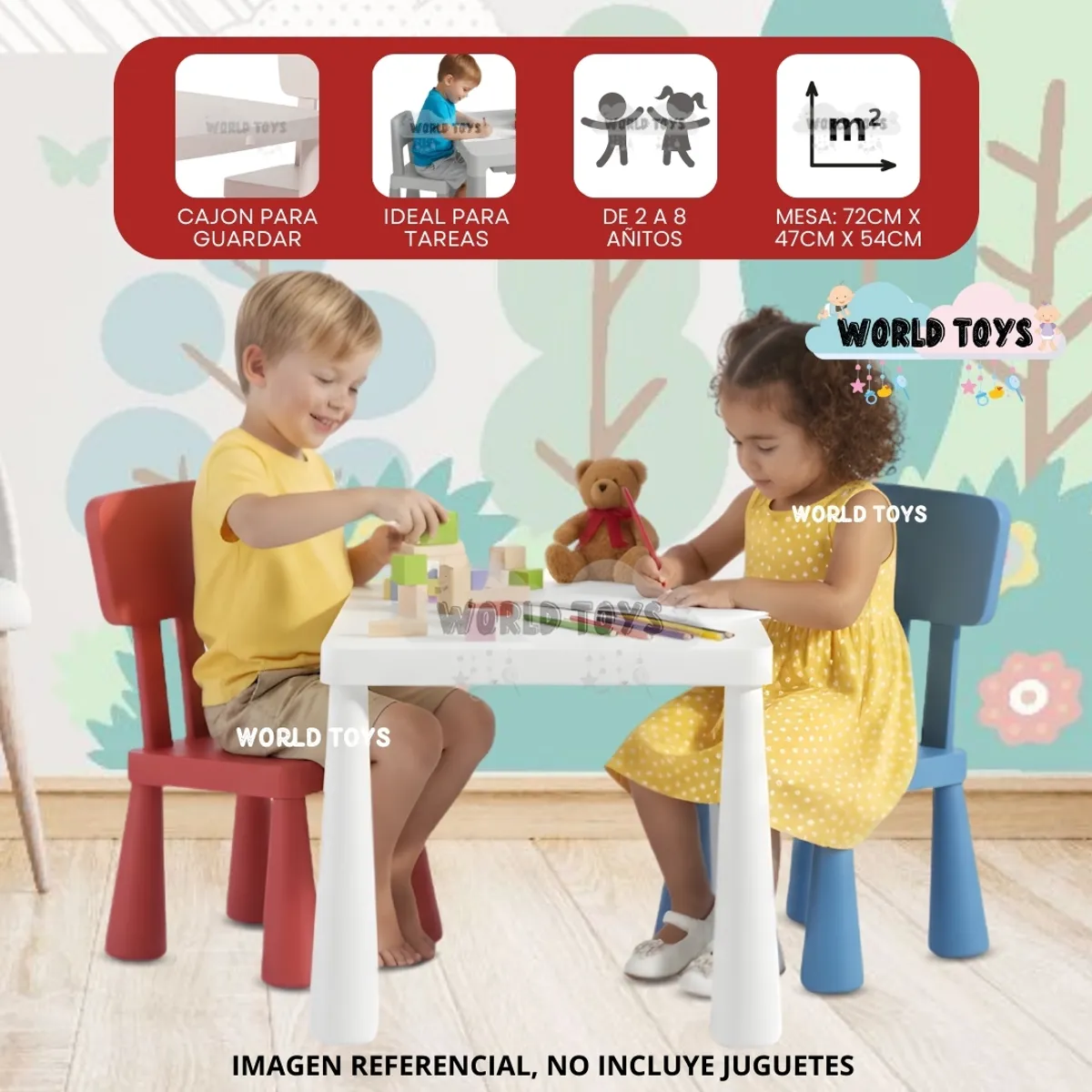 BABY - Mesa De Estudio Para Niños «PLAY WORK» Edición Especial Color Tri