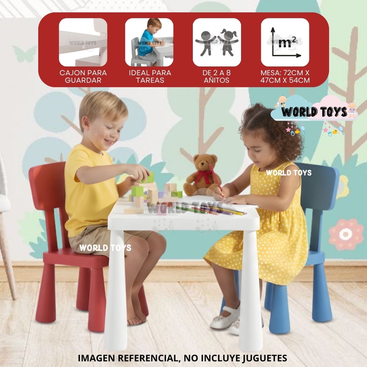 BABY - Mesa De Estudio Para Niños «PLAY WORK» Edición Especial Color Tri