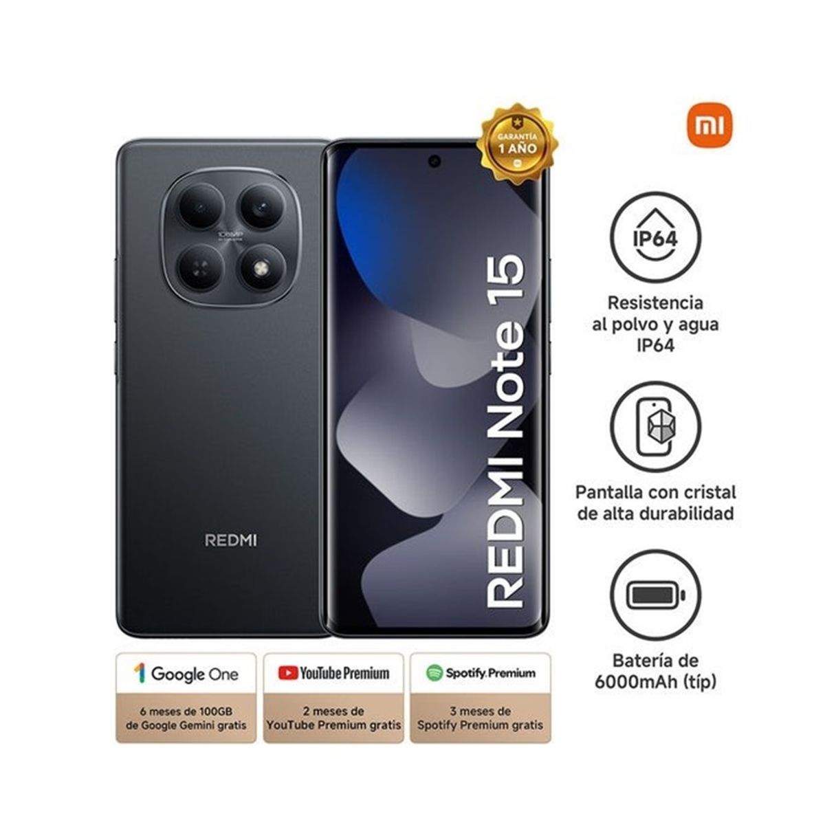 REDMI - CELULAR REDMI NOTE 15 8GB + 256GB BLACK