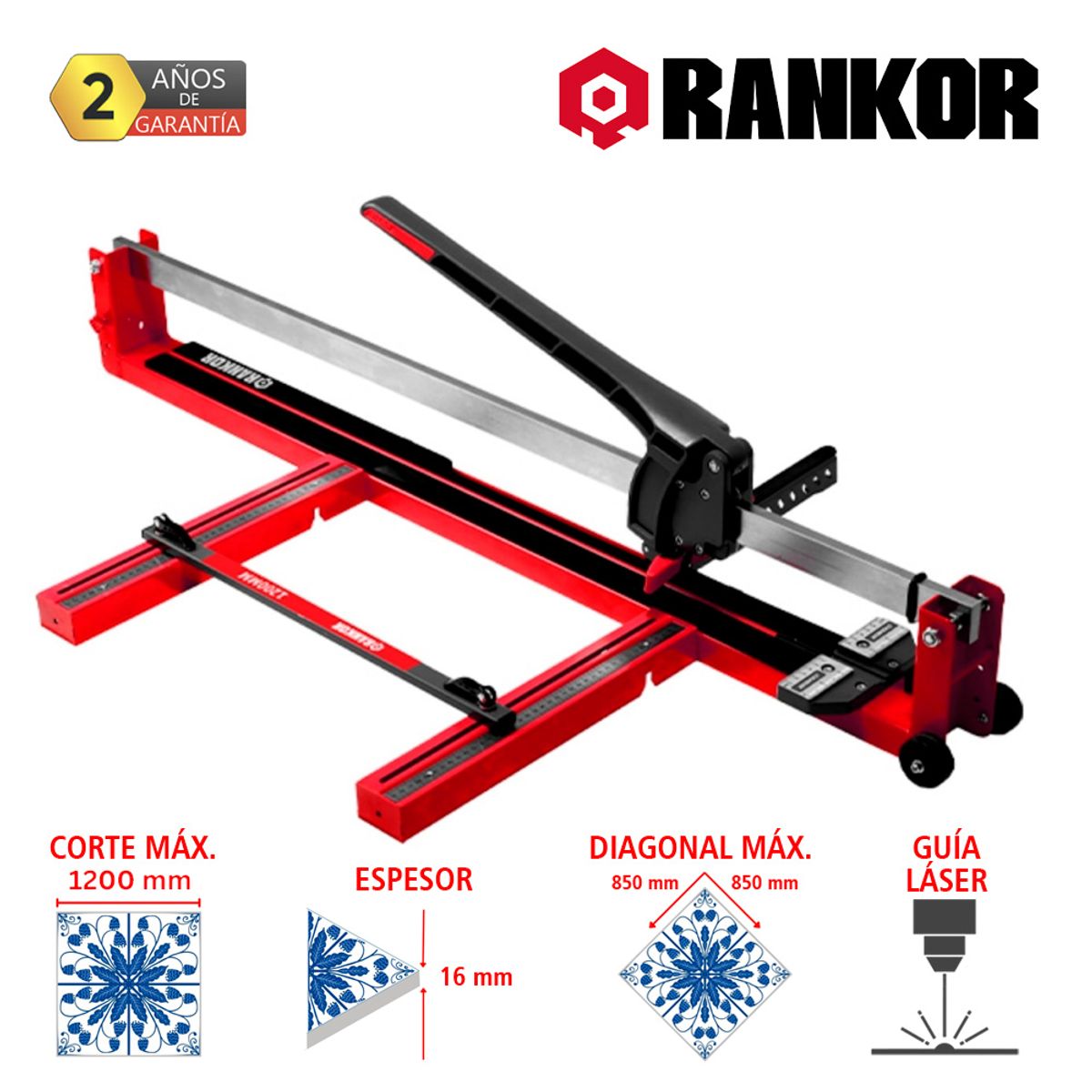 RANKOR - Cortadora de Cerámicas Mayólica Porcelanato Industrial Rankor RTC120001 Máx 1200mm