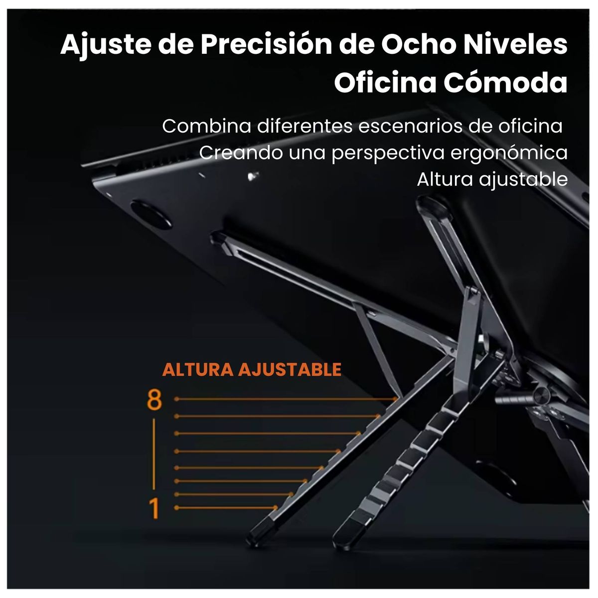 SEISA - Soporte Aluminio de Laptop Tablet Celular Magnetico Plegable Portatil + Funda