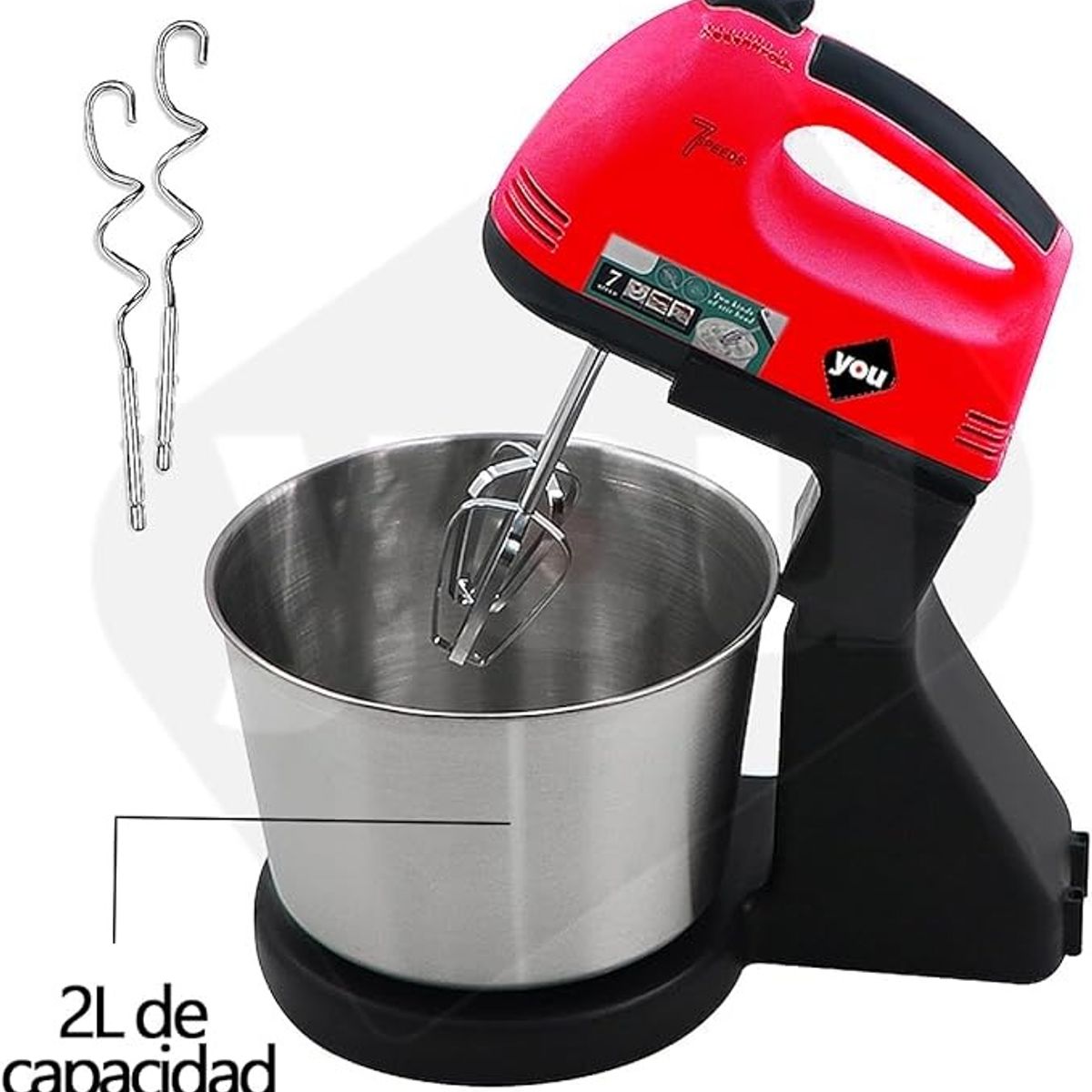 GENERICO - Batidora de Pedestal RAF 2.0L con Bowl de Acero Inoxidable