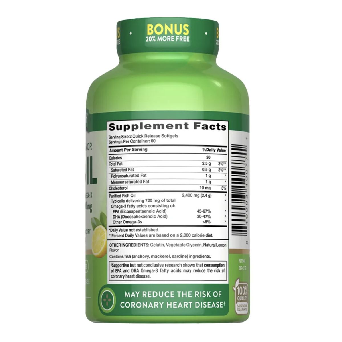 NATURE'S TRUTH - Omega 3 Fish Oil 2400 mg Nature's Truth - 120 softgels