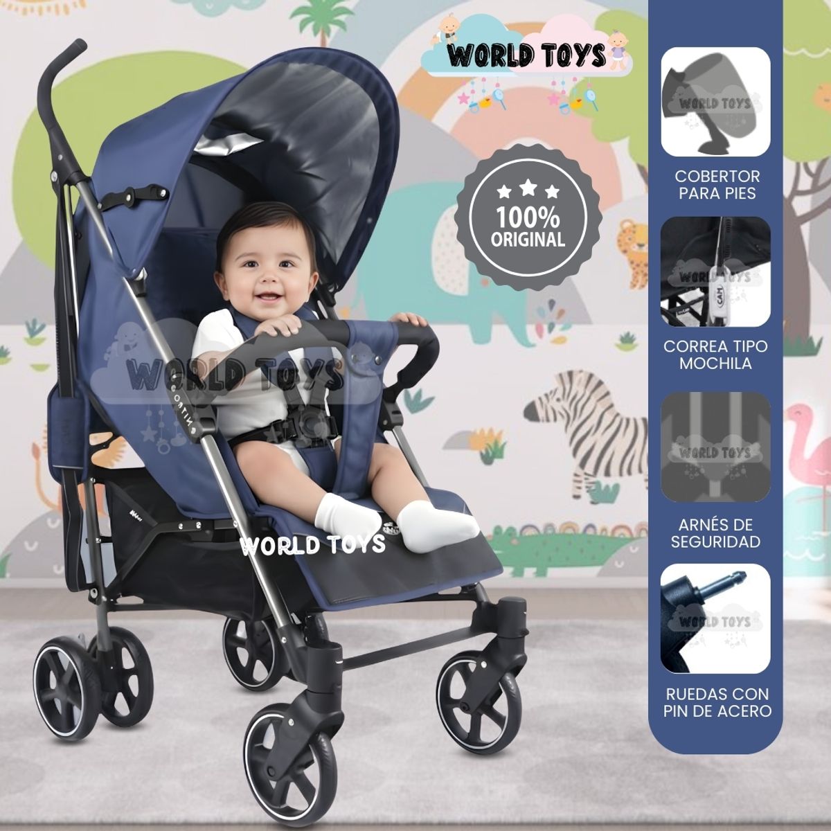 Coche Bastón de Lujo «BABY NITRO» Edición Especial Blue, marca Baby - Foto Principal