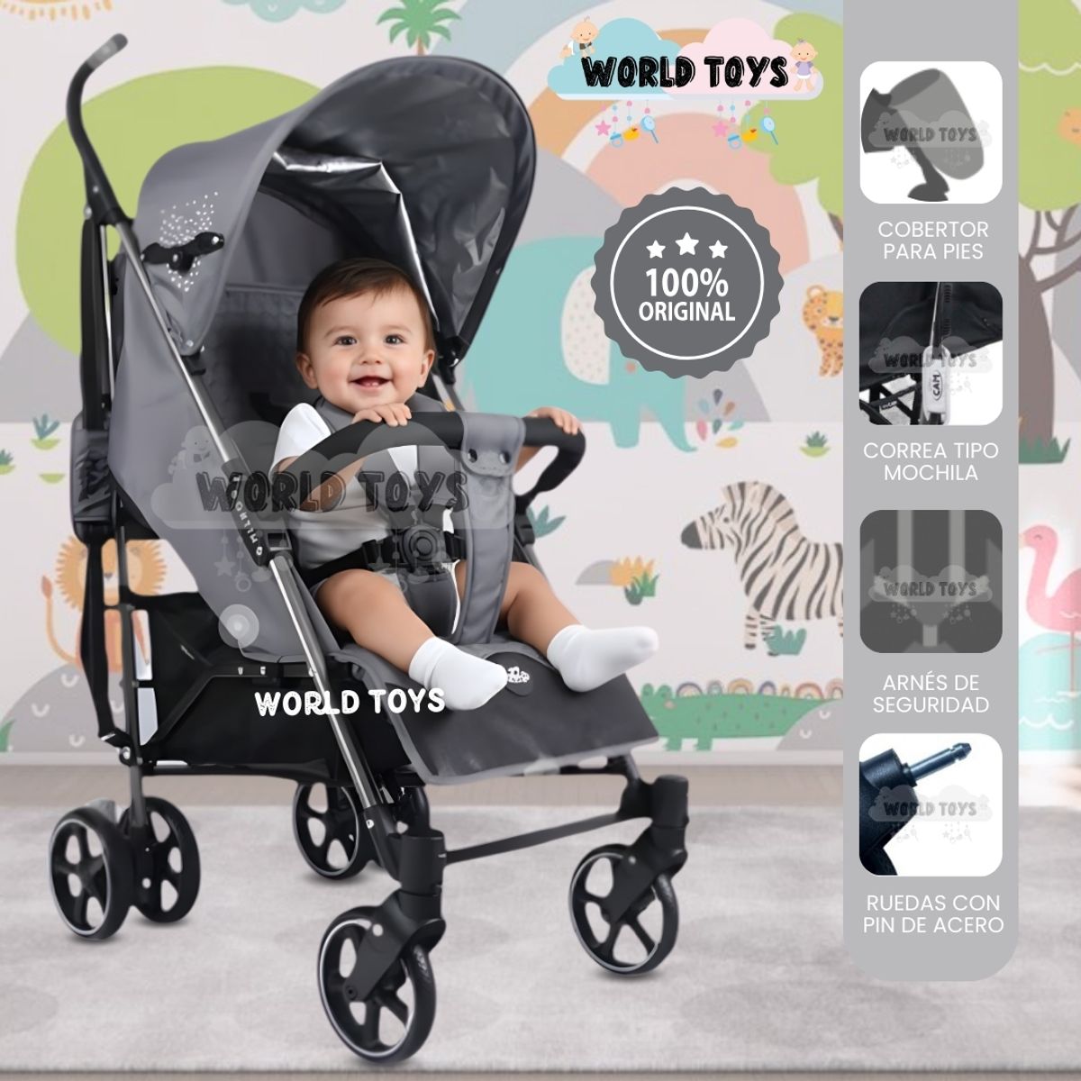 Baby - Coche Bastón de Lujo «BABY NITRO» Edición Especial Gray