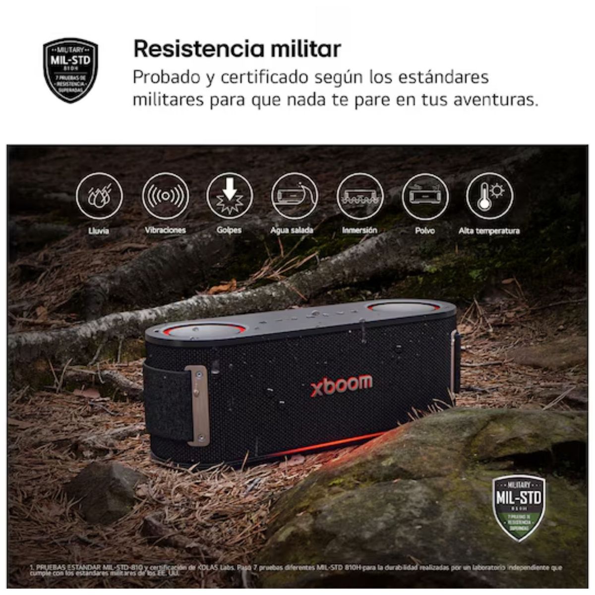 LG - Parlante Bluetooth LG XBOOM Bounce 40W Certifición Militar Ip67 - Negro