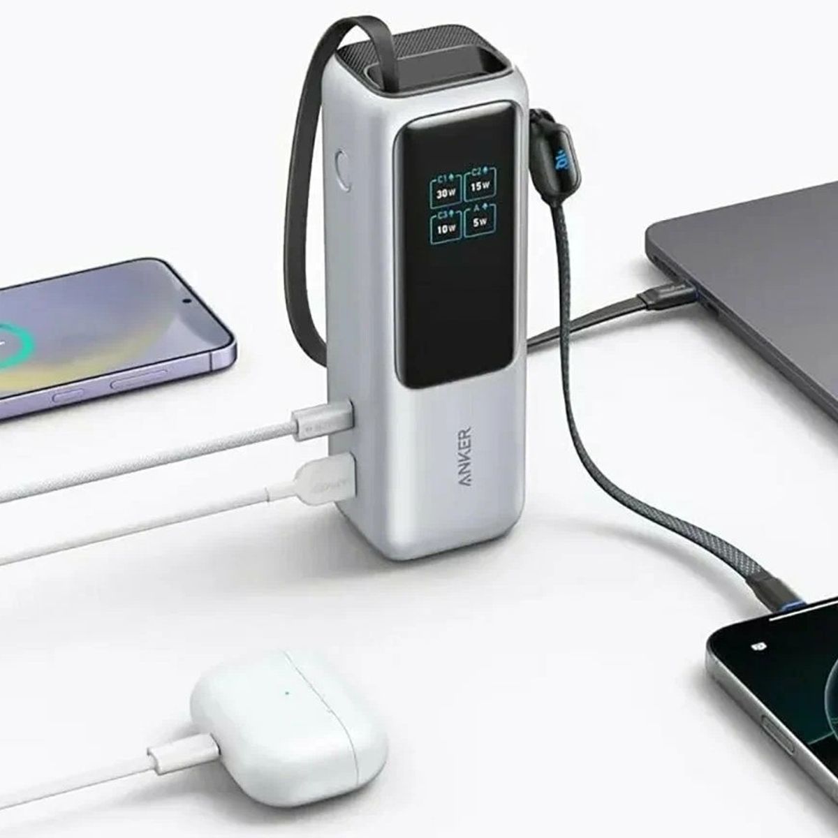 ANKER - POWER BANK 25000 MAH y 165 WATTS  ANKER HOMOLOGADO PARA VIAJES EN AVION COLOR PLATEADO