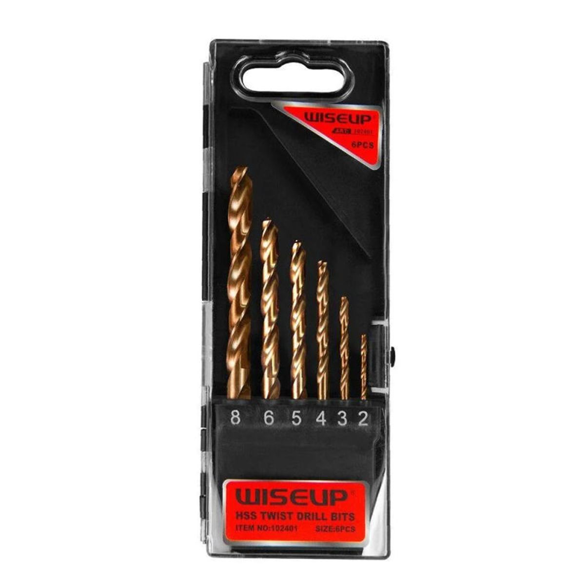 GENERICO - Juego de 6 Brocas HSS 2,3,4,5,6 y 8 mm wiseup 102401