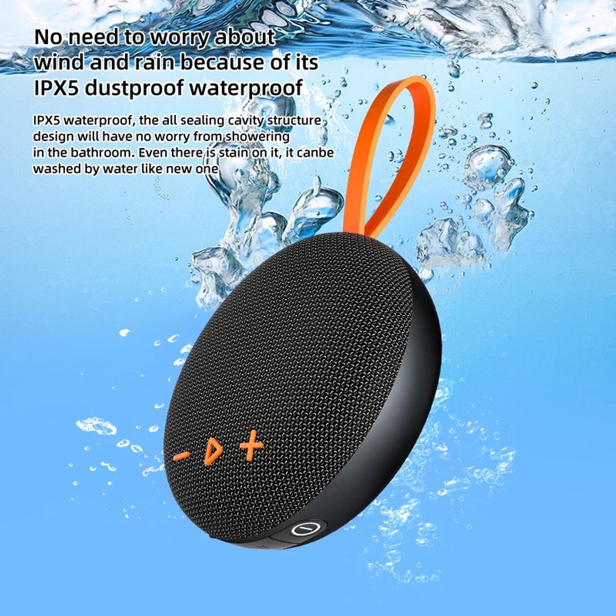 AMBOS - Parlante Bluetooth EBS-313 Mini Boombox RGB Impermeable IPX6 - Sonido Deep Bass con Imán